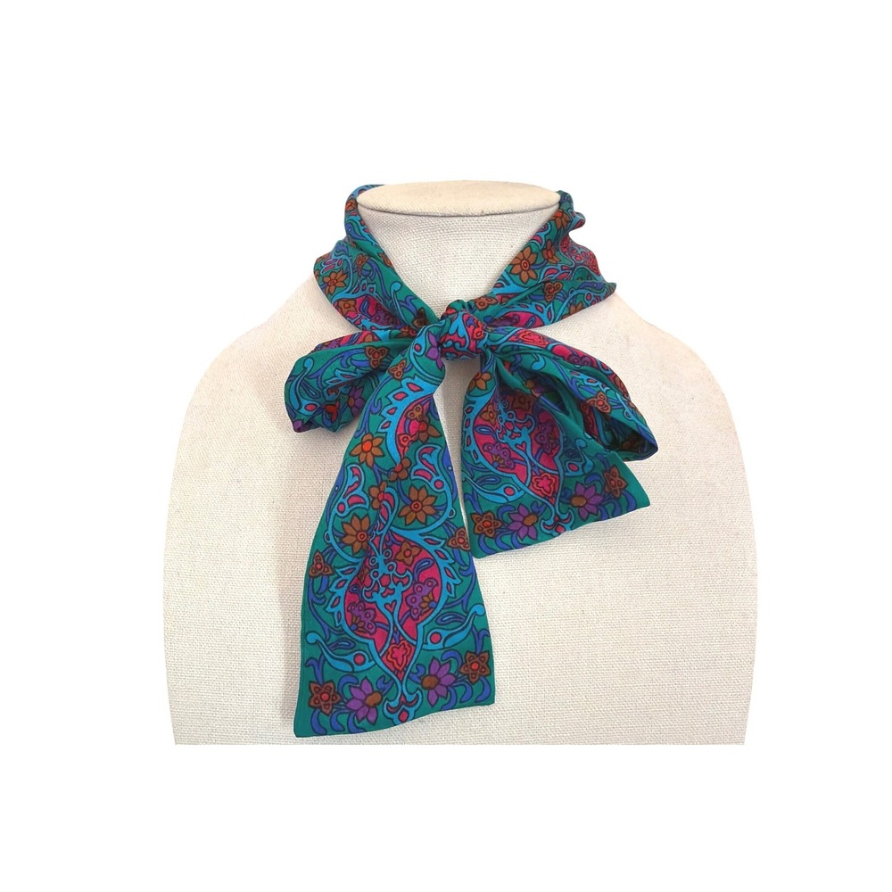 Vintage Jaqueline Ferrar Scarf Silk Psychedelic Mod Boho Maximalist 60s Style